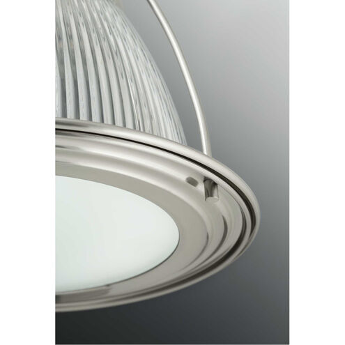 Prismatic Glass LED Brushed Nickel Pendant Ceiling Light, Progress LED